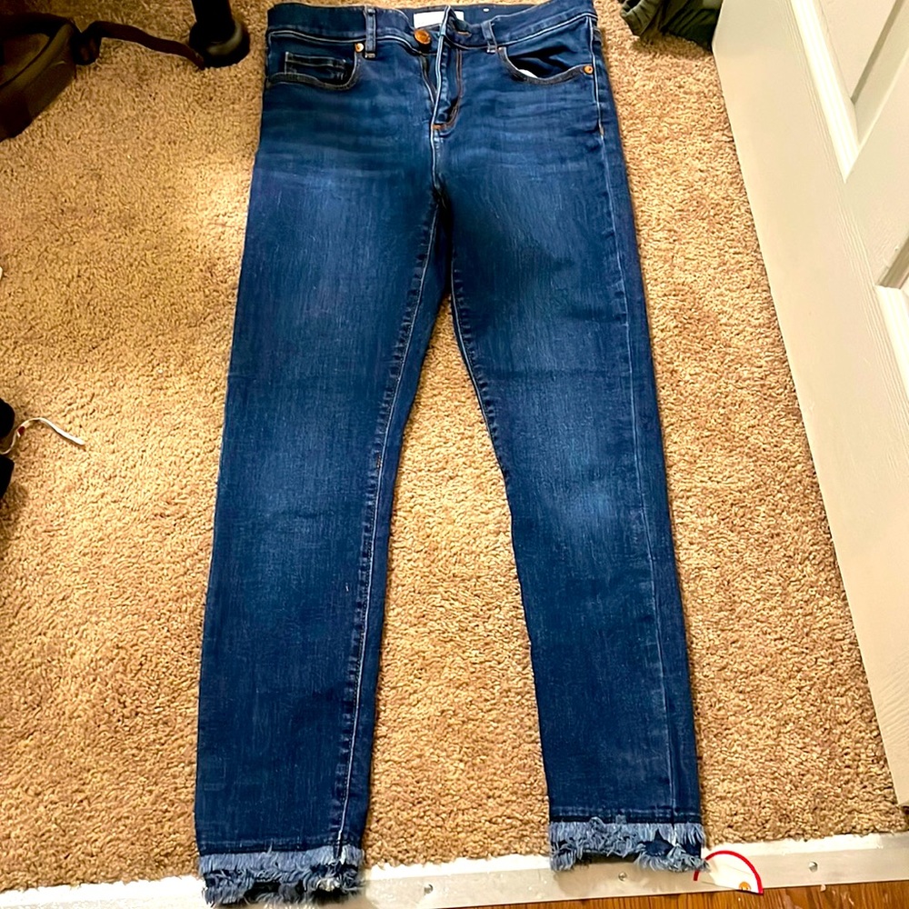 Loft fared ankle skinny jeans